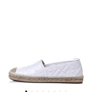 Fendi "FF" logo pattern Leather Espadrille shoes